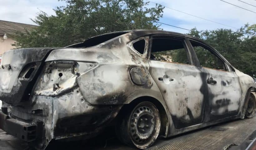 burnt car st pete florida man identified 2014 nissan sentra