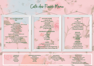 menu from Café des Fleurs Miami Beach’s most Instagrammable café