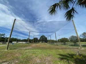 All netting panels were custom cut and built by Florida-based contractors, Gorilla Netting.