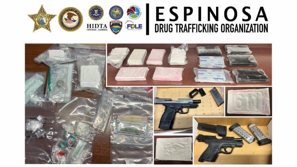 As a result of the investigation, detectives seized: 12 kilograms of cocaine, 3 ½ kilograms fentanyl powder and fentanyl pills, 2 firearms, a vehicle, and $4,450 in US currency. 