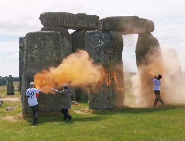 Radical Enviros Backed By Rich American Liberals Deface Stonehenge