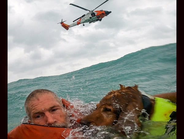 US Coast Guard Rescues Man And Dog Stranded At In Florida Gulf During Hurricane Helene