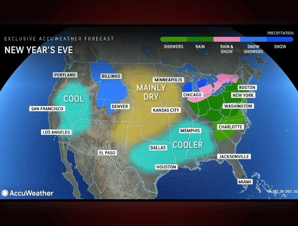 Rain, Arctic Blast Threaten New Year’s Festivities And Usher In Brutally Cold Start To January