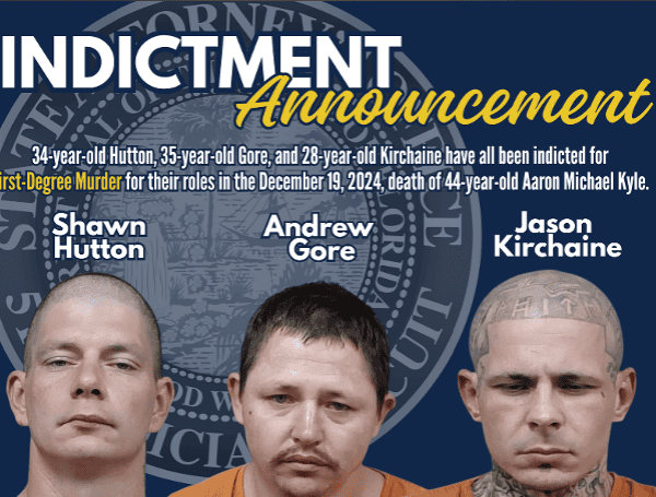 Shawn Michael Hutton, 34, Andre Douglas Gore, 35, and Jason Kyle Kirchaine, 28