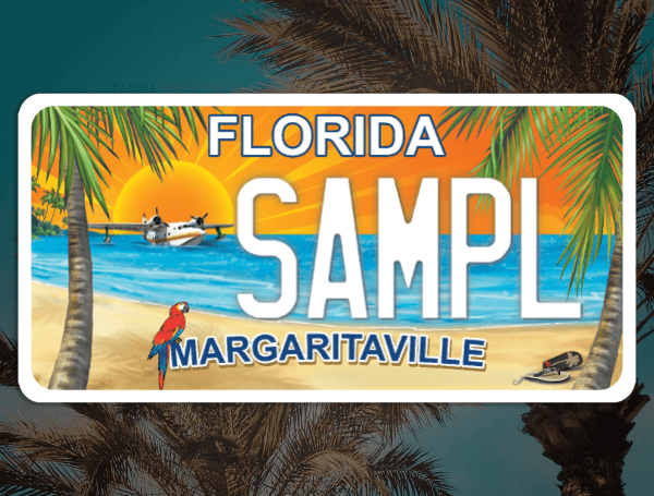 Support Disaster Relief With Jimmy Buffett's Margaritaville Florida License Plate