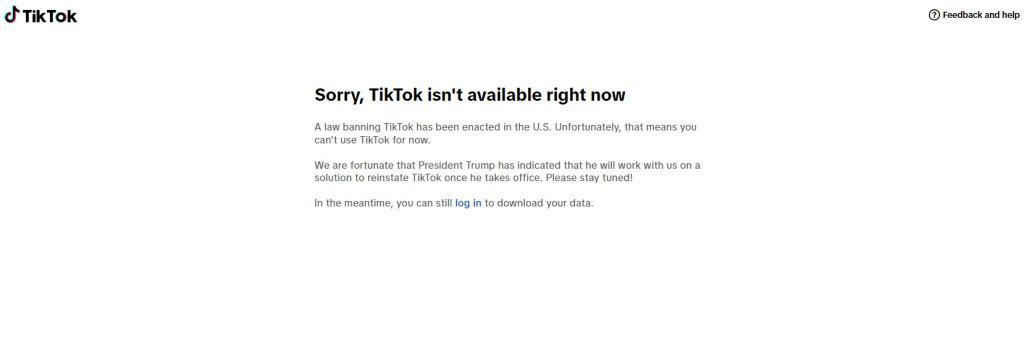 Sorry, TikTok isn't available right now
