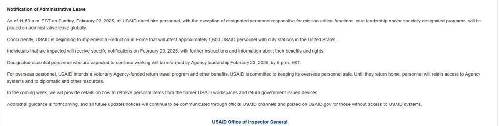 Trump Admin Moves To Fire 1,600 USAID Workers, Place Others On Leave In Major Restructuring